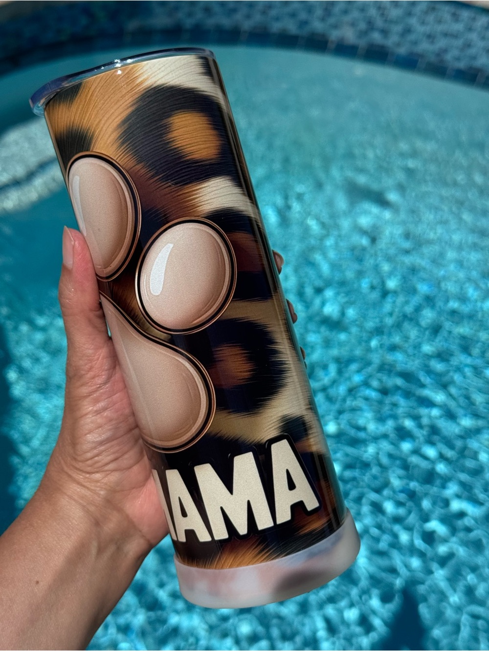 Dog Mama tumbler leopard cheetah print pattern - Picture 4 of 12